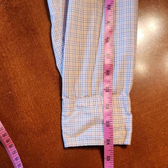 Burberry London Long Sleeve Button Down Preppy Shirt, Medium, Blue & White Plaid - Picture 6 of 9